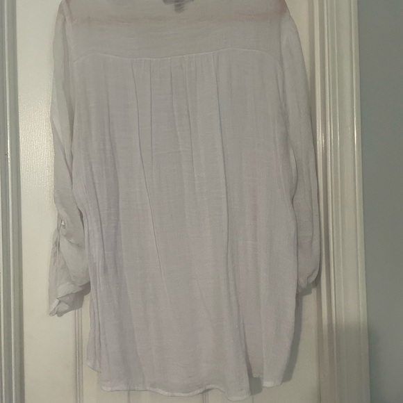 Gauze Zac & Rachel Woman’s White Button-Up Top 2X - Picture 4 of 5